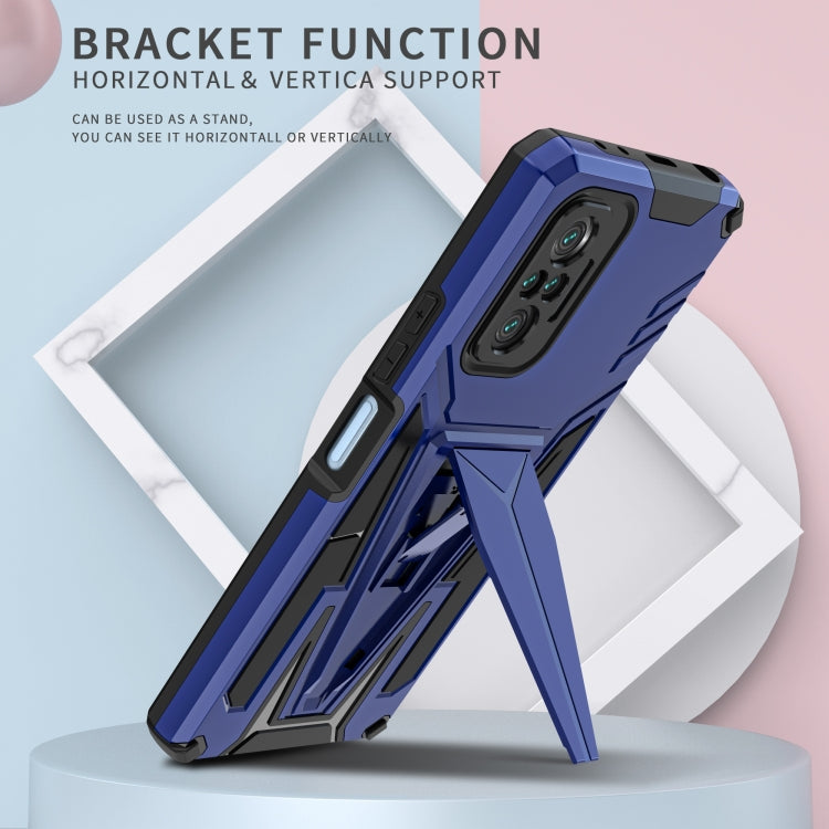 For Xiaomi Redmi Note 10 Pro Super V Armor PC + TPU Shockproof Case with Invisible Holder