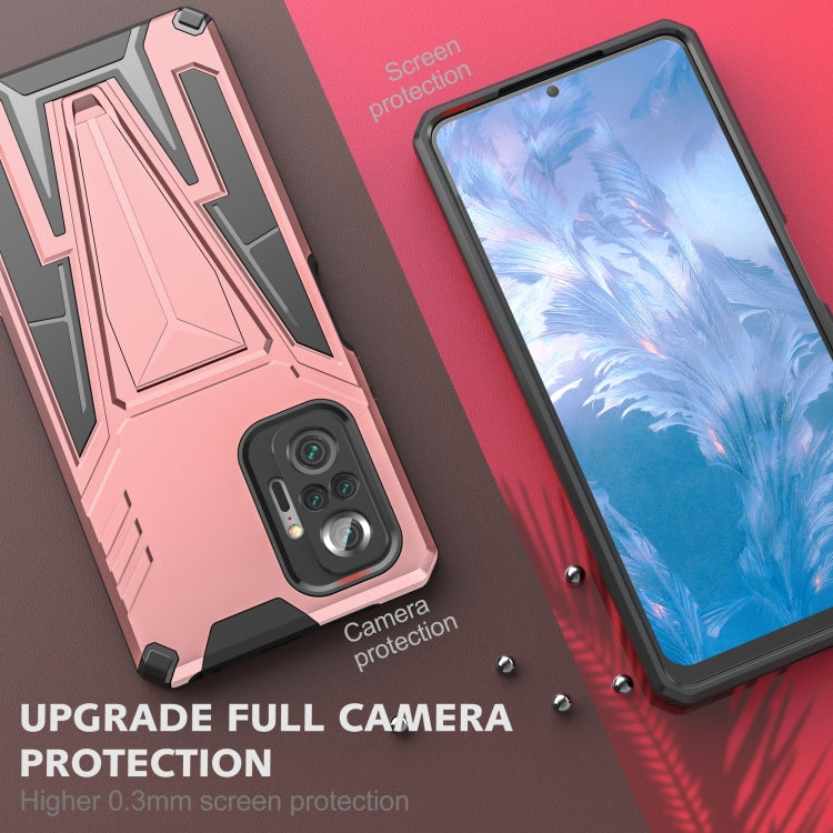For Xiaomi Redmi Note 10 Pro Super V Armor PC + TPU Shockproof Case with Invisible Holder