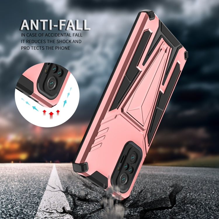 For Xiaomi Redmi Note 10 Pro Super V Armor PC + TPU Shockproof Case with Invisible Holder