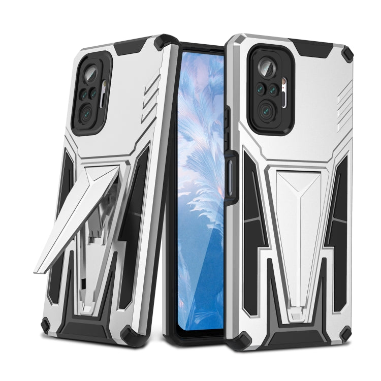 For Xiaomi Redmi Note 10 Pro Super V Armor PC + TPU Shockproof Case with Invisible Holder