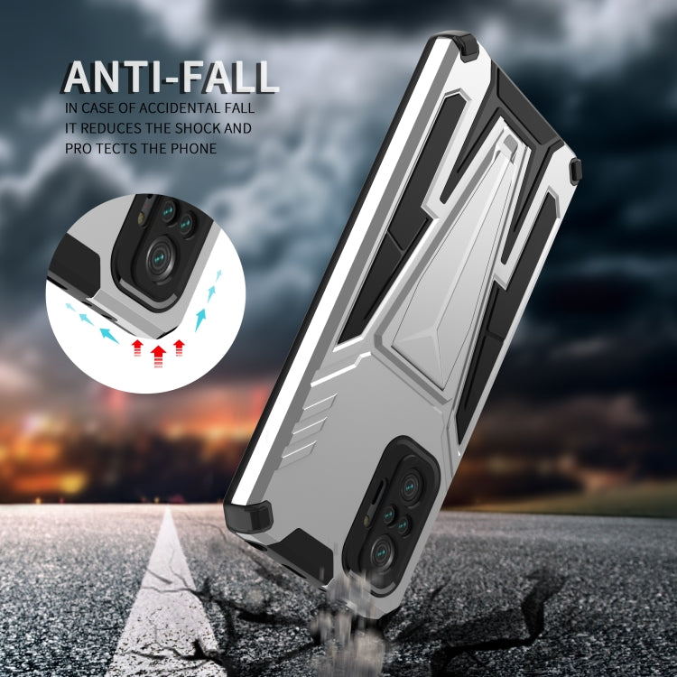 For Xiaomi Redmi Note 10 Pro Super V Armor PC + TPU Shockproof Case with Invisible Holder