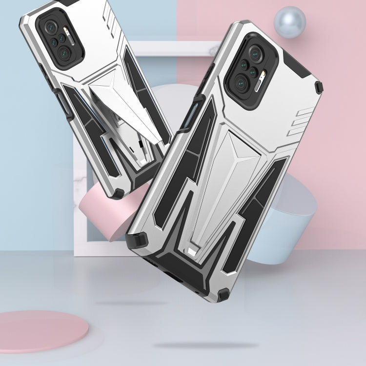 For Xiaomi Redmi Note 10 Pro Super V Armor PC + TPU Shockproof Case with Invisible Holder