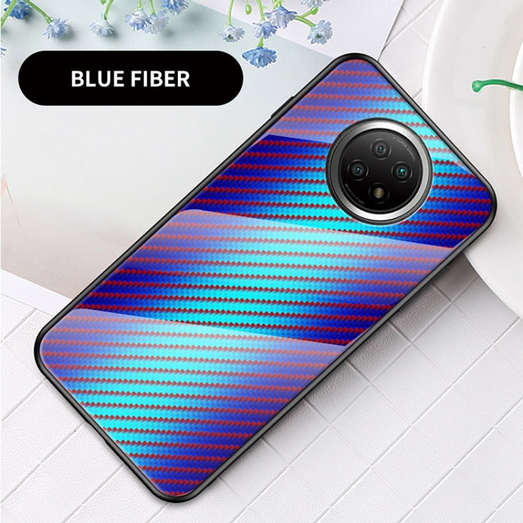 For Xiaomi Redmi Note 9T Gradient Carbon Fiber Texture TPU Border Tempered Glass Case