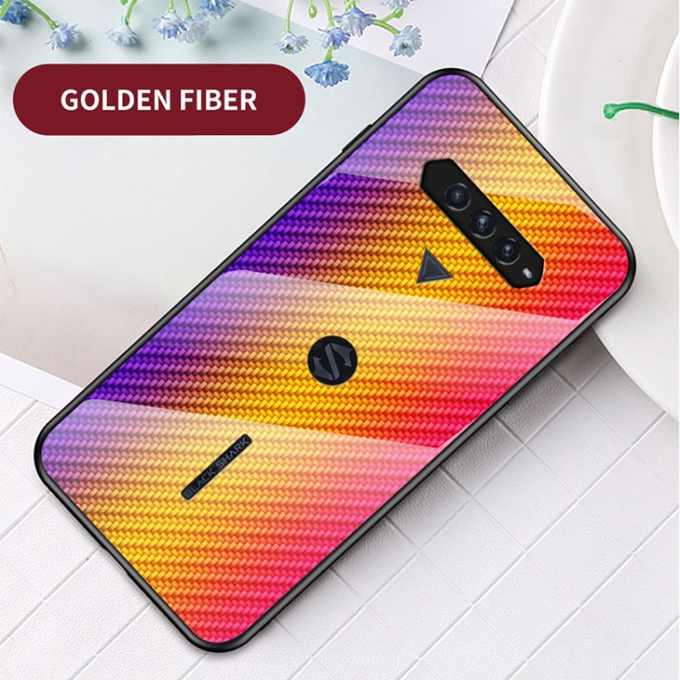 For Xiaomi Black Shark 4 / 4 Pro Gradient Carbon Fiber Texture TPU Border Tempered Glass Case