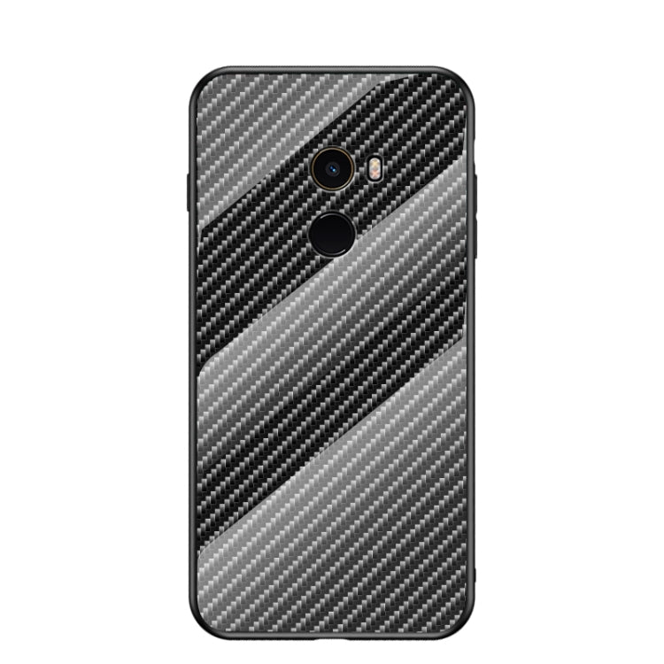 For Xiaomi Mi Mix Gradient Carbon Fiber Texture TPU Border Tempered Glass Case