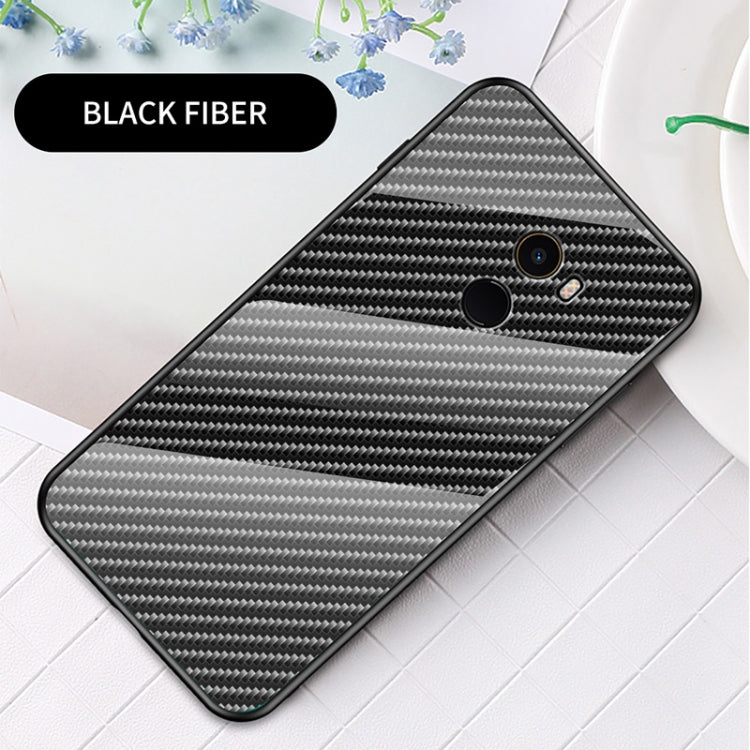 For Xiaomi Mi Mix Gradient Carbon Fiber Texture TPU Border Tempered Glass Case