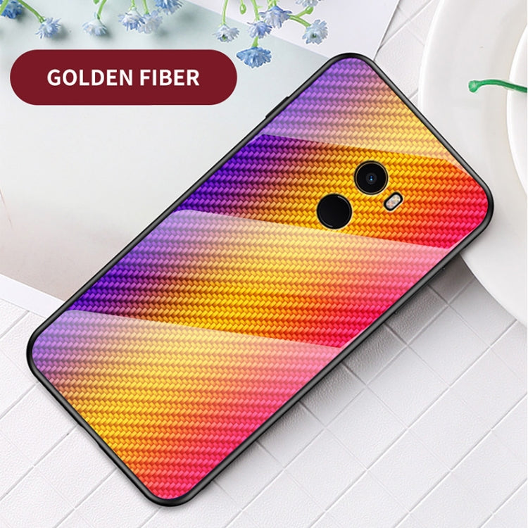For Xiaomi Mi Mix Gradient Carbon Fiber Texture TPU Border Tempered Glass Case