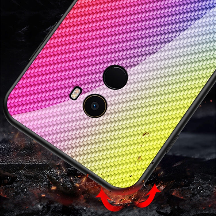 For Xiaomi Mi Mix Gradient Carbon Fiber Texture TPU Border Tempered Glass Case