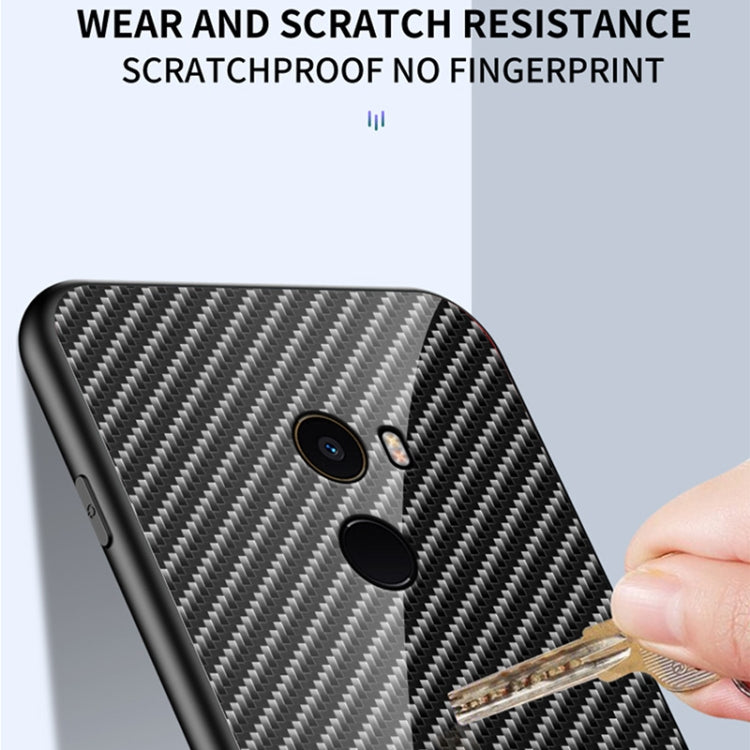 For Xiaomi Mi Mix Gradient Carbon Fiber Texture TPU Border Tempered Glass Case