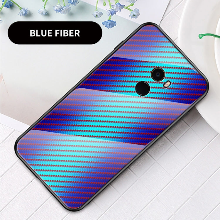 For Xiaomi Mi Mix Gradient Carbon Fiber Texture TPU Border Tempered Glass Case