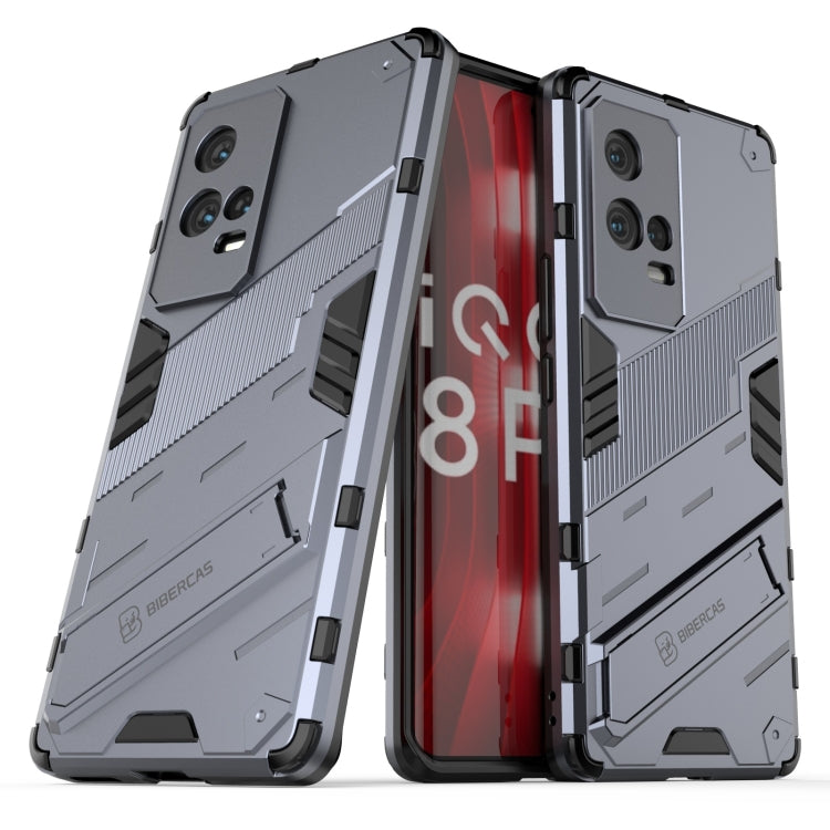 For vivo iQOO 8 Pro Punk Armor 2 in 1 PC + TPU Shockproof Case with Invisible Holder