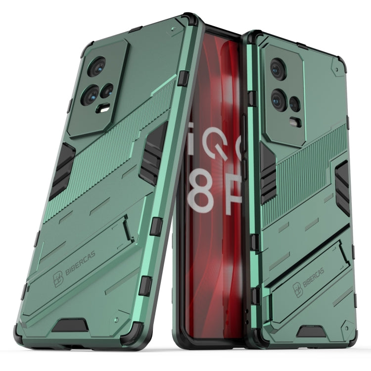 For vivo iQOO 8 Pro Punk Armor 2 in 1 PC + TPU Shockproof Case with Invisible Holder