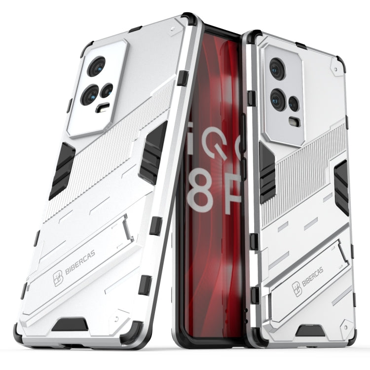 For vivo iQOO 8 Pro Punk Armor 2 in 1 PC + TPU Shockproof Case with Invisible Holder