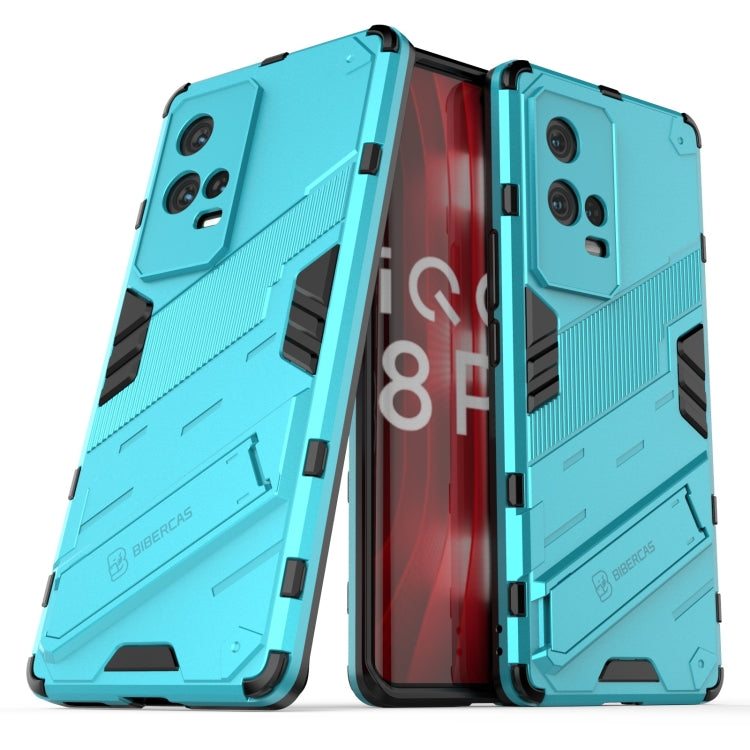 For vivo iQOO 8 Pro Punk Armor 2 in 1 PC + TPU Shockproof Case with Invisible Holder
