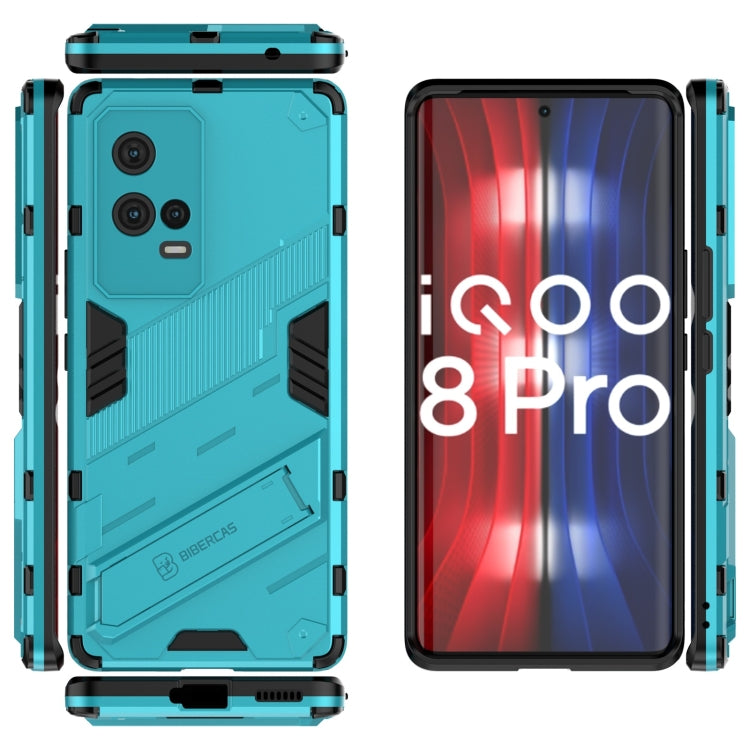 For vivo iQOO 8 Pro Punk Armor 2 in 1 PC + TPU Shockproof Case with Invisible Holder