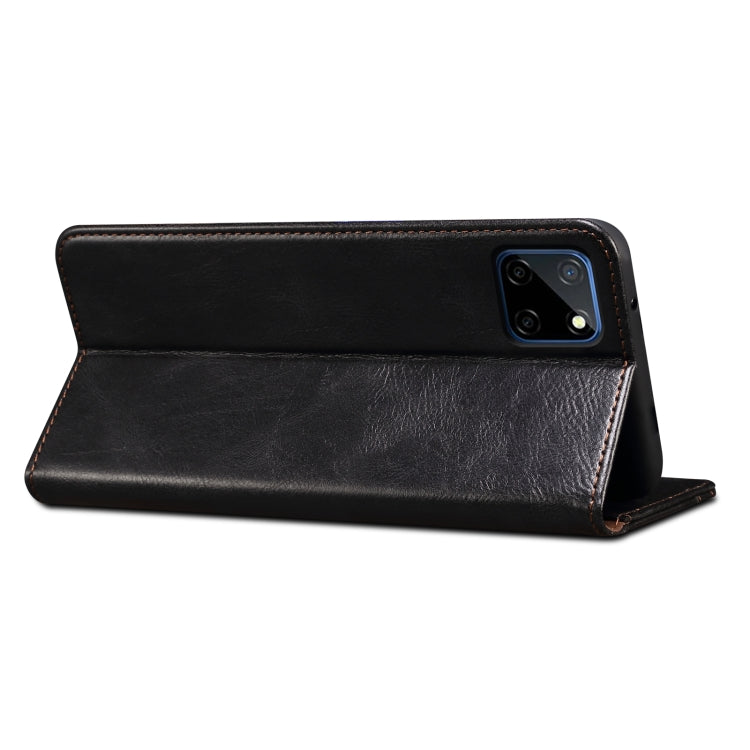 For OPPO Realme C21Y Simple Wax Crazy Horse Texture Horizontal Flip Leather Case with Card Slots & Holder