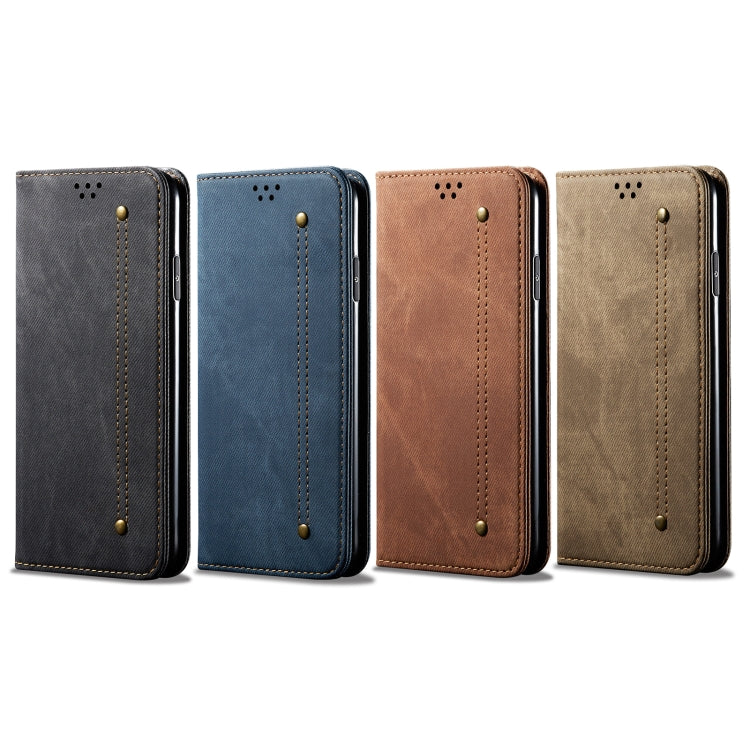 For OPPO Realme C21Y Denim Texture Casual Style Horizontal Flip Leather Case with Holder & Card Slots & Wallet