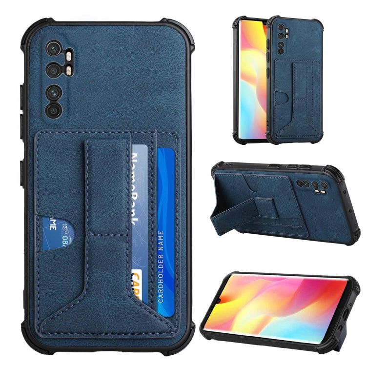 For Xiaomi Mi Note 10 Lite Dream PU + TPU Four-corner Shockproof Back Cover Case with Card Slots & Holder