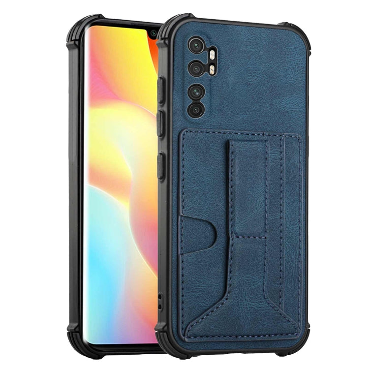 For Xiaomi Mi Note 10 Lite Dream PU + TPU Four-corner Shockproof Back Cover Case with Card Slots & Holder