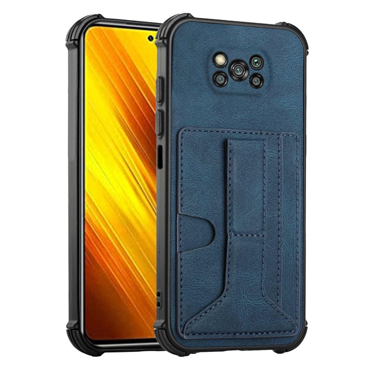 For Xiaomi Poco X3 NFC / Poco X3 / Poco X3 Pro Dream PU + TPU Four-corner Shockproof Back Cover Case with Card Slots & Holder