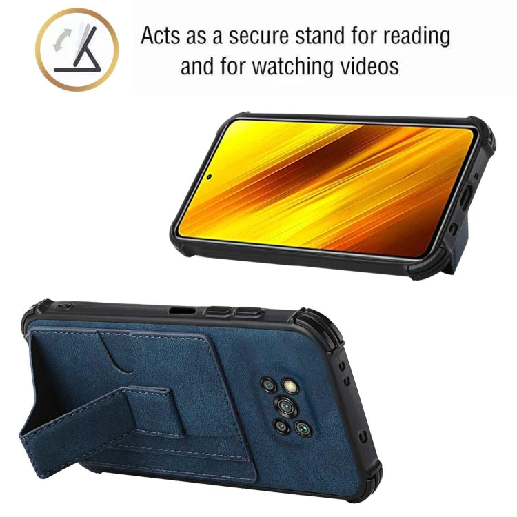 For Xiaomi Poco X3 NFC / Poco X3 / Poco X3 Pro Dream PU + TPU Four-corner Shockproof Back Cover Case with Card Slots & Holder