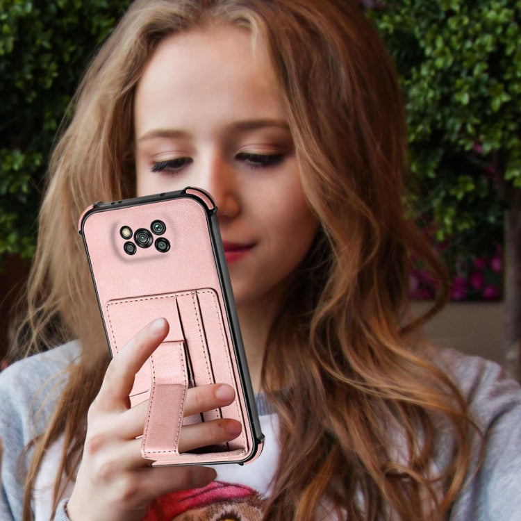 For Xiaomi Poco X3 NFC / Poco X3 / Poco X3 Pro Dream PU + TPU Four-corner Shockproof Back Cover Case with Card Slots & Holder