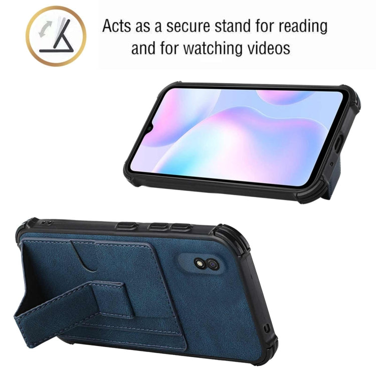 For Xiaomi Redmi 9A / Redmi 9i Dream PU + TPU Four-corner Shockproof Back Cover Case with Card Slots & Holder