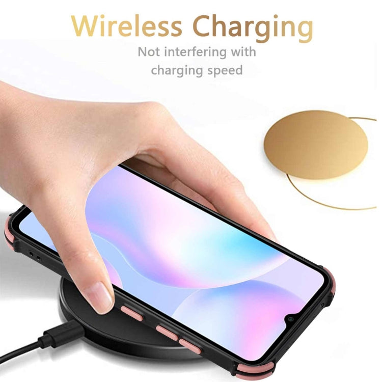 For Xiaomi Redmi 9A / Redmi 9i Dream PU + TPU Four-corner Shockproof Back Cover Case with Card Slots & Holder