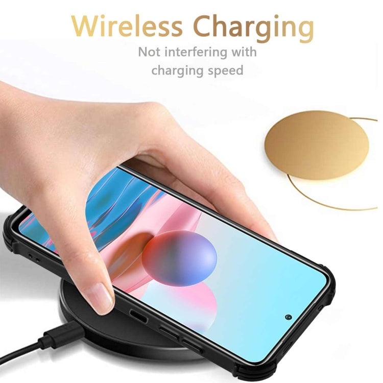 For Xiaomi Redmi Note 10 4G / Note 10S Dream PU + TPU Four-corner Shockproof Back Cover Case with Card Slots & Holder