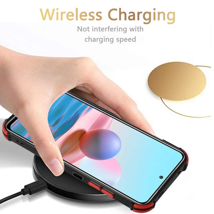 For Xiaomi Redmi Note 10 4G / Note 10S Dream PU + TPU Four-corner Shockproof Back Cover Case with Card Slots & Holder