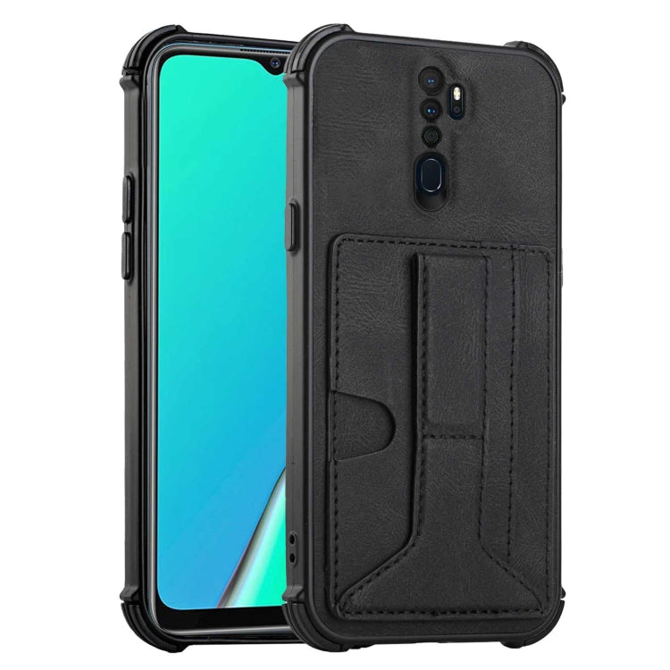 For OPPO A9 2020 / A5 2020 Dream PU + TPU Four-corner Shockproof Back Cover Case with Card Slots & Holder