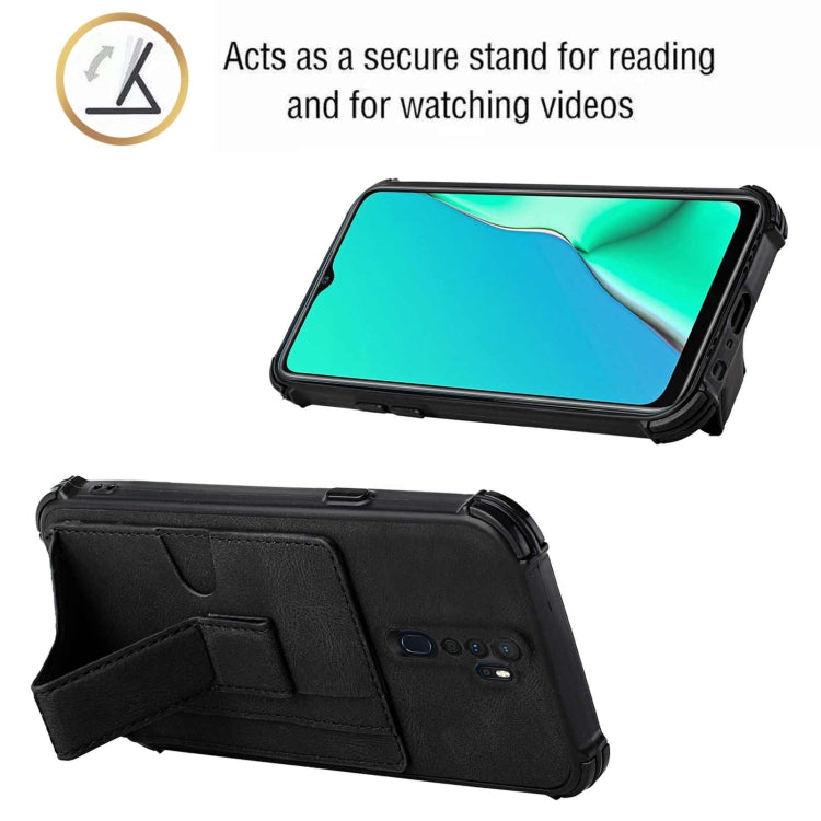 For OPPO A9 2020 / A5 2020 Dream PU + TPU Four-corner Shockproof Back Cover Case with Card Slots & Holder