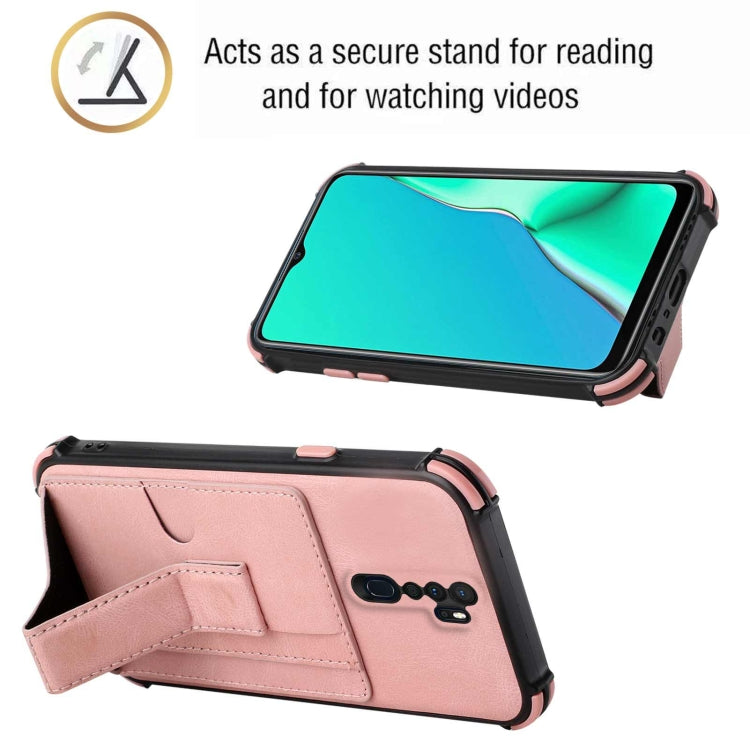 For OPPO A9 2020 / A5 2020 Dream PU + TPU Four-corner Shockproof Back Cover Case with Card Slots & Holder