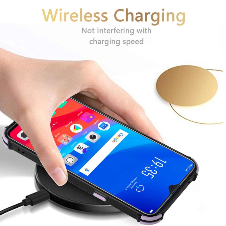 For OPPO F9 / A7x Dream PU + TPU Four-corner Shockproof Back Cover Case with Card Slots & Holder