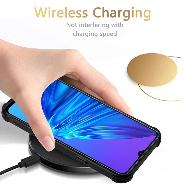 For OPPO Realme 5 / Realme C3 Dream PU + TPU Four-corner Shockproof Back Cover Case with Card Slots & Holder