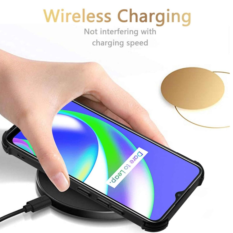 For OPPO Realme C12 / C25 / Narzo 20 / Narzo 30A Dream PU + TPU Four-corner Shockproof Back Cover Case with Card Slots & Holder