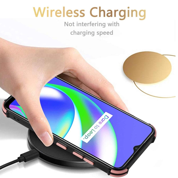 For OPPO Realme C12 / C25 / Narzo 20 / Narzo 30A Dream PU + TPU Four-corner Shockproof Back Cover Case with Card Slots & Holder