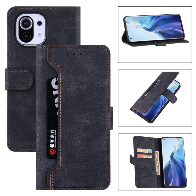 For Xiaomi Mi 11 Reverse Buckle Horizontal Flip PU Leather Case with Holder & Card Slot & Wallet