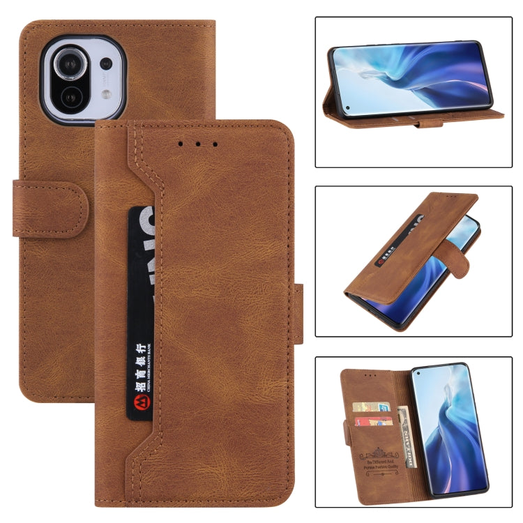 For Xiaomi Mi 11 Reverse Buckle Horizontal Flip PU Leather Case with Holder & Card Slot & Wallet
