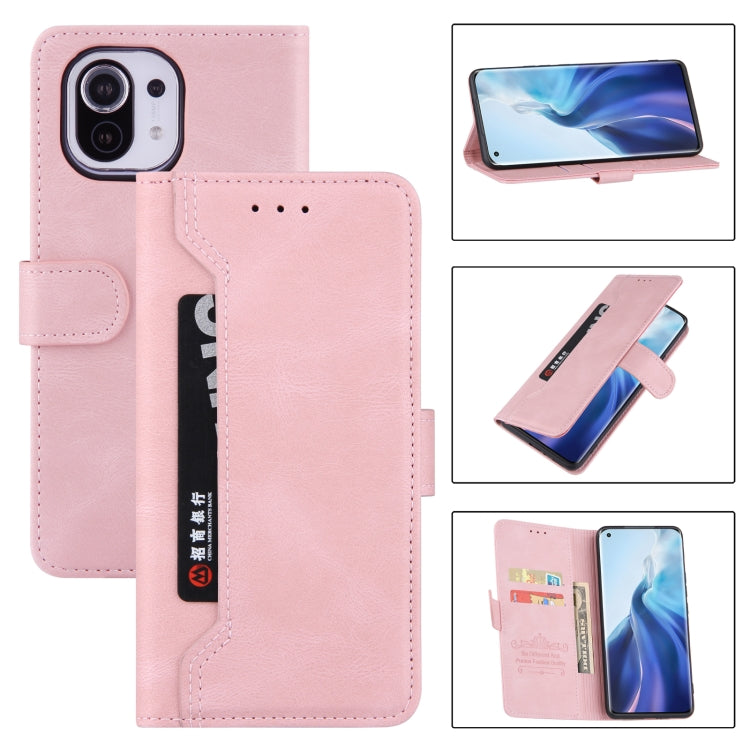 For Xiaomi Mi 11 Reverse Buckle Horizontal Flip PU Leather Case with Holder & Card Slot & Wallet