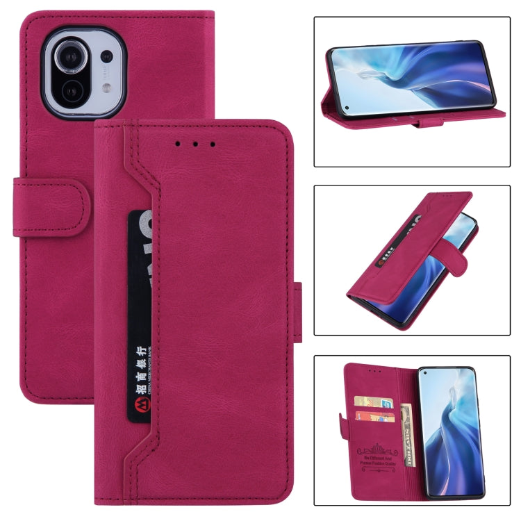 For Xiaomi Mi 11 Reverse Buckle Horizontal Flip PU Leather Case with Holder & Card Slot & Wallet