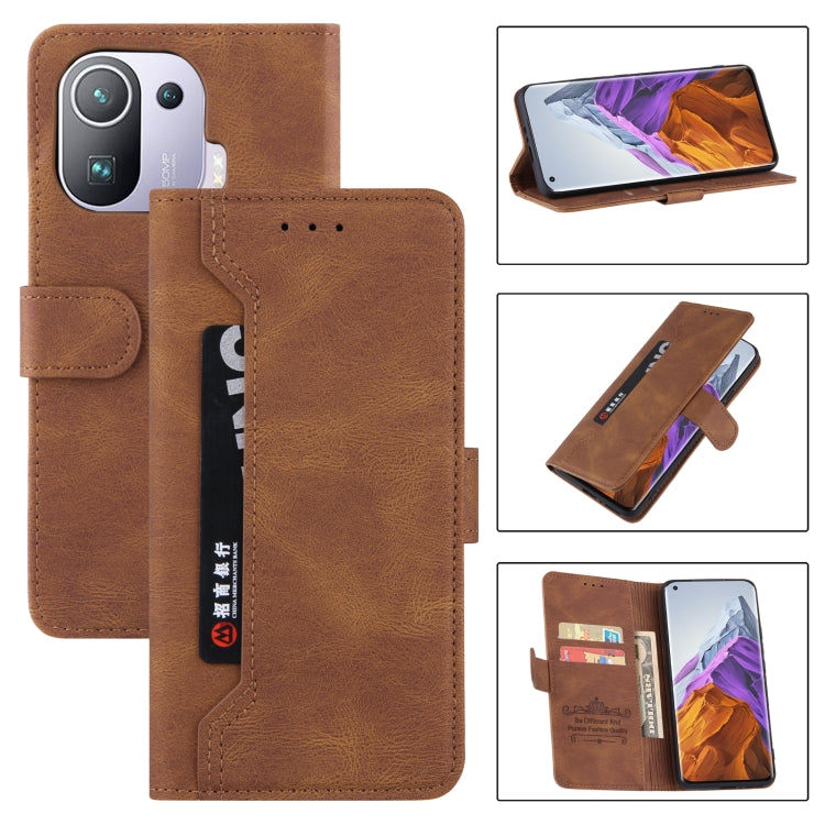 For Xiaomi Mi 11 Pro Reverse Buckle Horizontal Flip PU Leather Case with Holder & Card Slot & Wallet