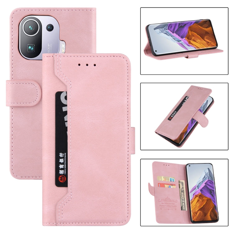 For Xiaomi Mi 11 Pro Reverse Buckle Horizontal Flip PU Leather Case with Holder & Card Slot & Wallet