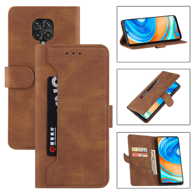 For Xiaomi Redmi Note 9 Pro Reverse Buckle Horizontal Flip PU Leather Case with Holder & Card Slot & Wallet
