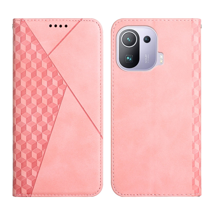 For Xiaomi Mi 11 Pro Diamond Pattern Splicing Skin Feel Magnetic Horizontal Flip Leather Case with Card Slots & Holder & Wallet