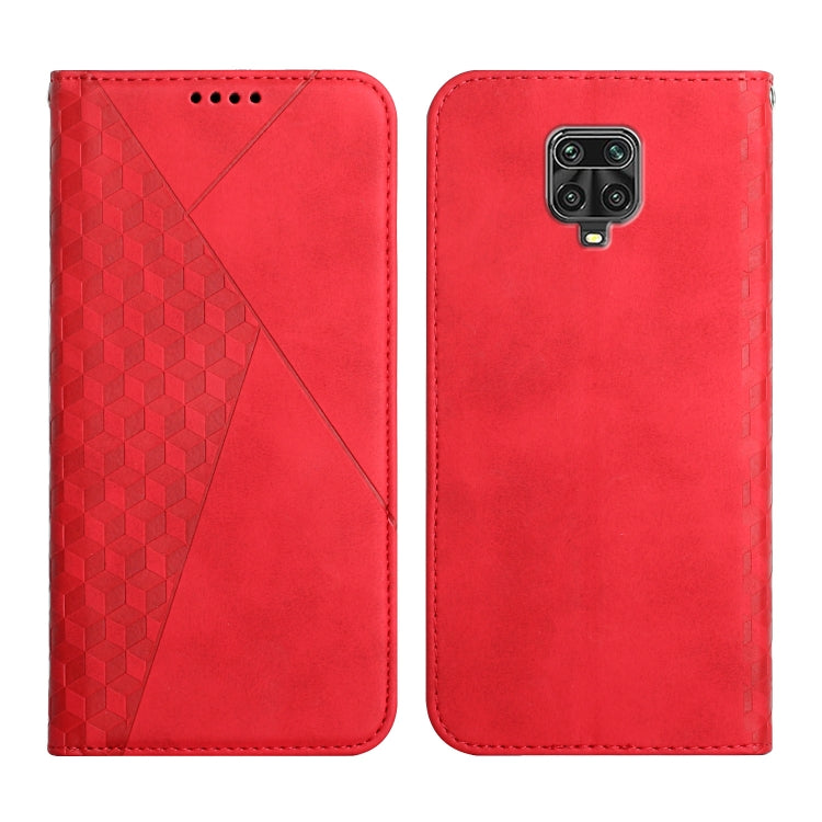For Xiaomi Redmi Note 9 Pro Diamond Pattern Splicing Skin Feel Magnetic Horizontal Flip Leather Case with Card Slots & Holder & Wallet