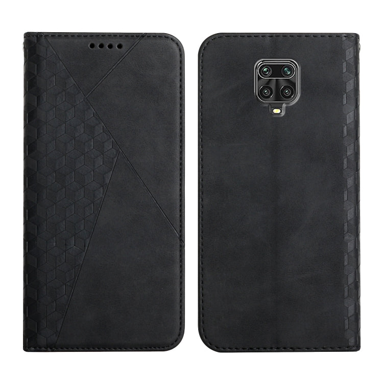 For Xiaomi Redmi Note 9 Pro Diamond Pattern Splicing Skin Feel Magnetic Horizontal Flip Leather Case with Card Slots & Holder & Wallet