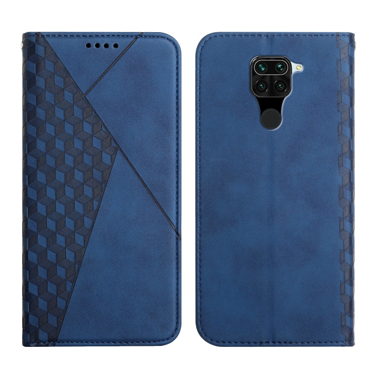 For Xiaomi Redmi Note 9 Diamond Pattern Splicing Skin Feel Magnetic Horizontal Flip Leather Case with Card Slots & Holder & Wallet