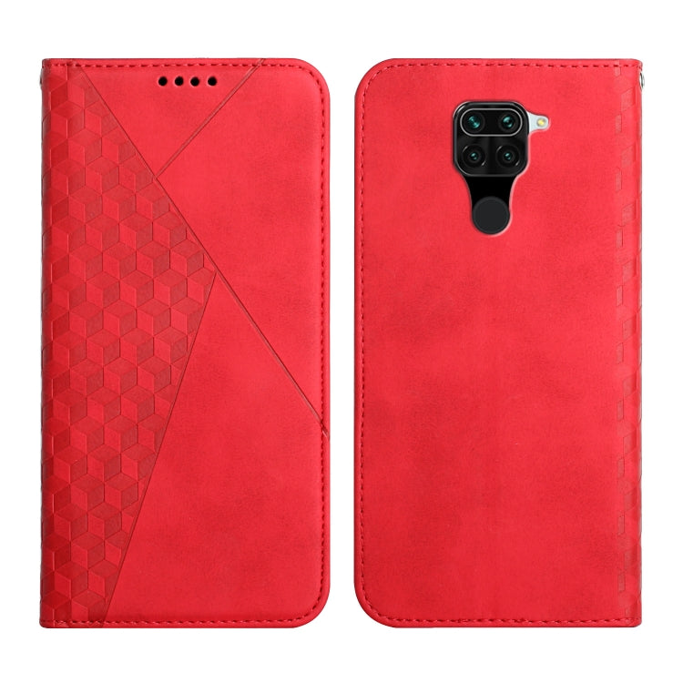 For Xiaomi Redmi Note 9 Diamond Pattern Splicing Skin Feel Magnetic Horizontal Flip Leather Case with Card Slots & Holder & Wallet