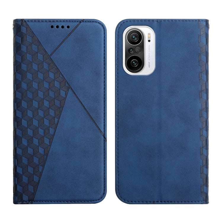 For Xiaomi Redmi K40 Diamond Pattern Splicing Skin Feel Magnetic Horizontal Flip Leather Case with Card Slots & Holder & Wallet